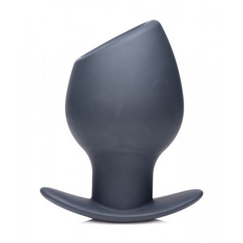 Малая черная анальная пробка Ass Goblet Silicone Hollow Anal Plug Small - 9,53 см.