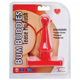 Красная анальная пробка Bum Buddies Tease My Tush, Intermediate Silicone Anal Plug - 12 см.