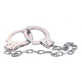 Наручники из металла с длинной цепочкой CHROME HANDCUFFS METAL HANDCUFFS W. KEY